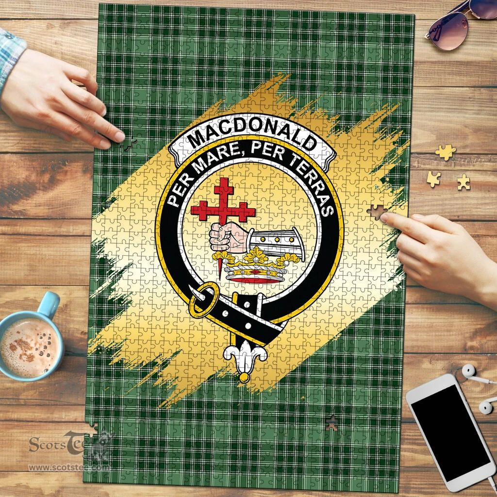Scottish MacDonald Lord of the Isles Hunting Clan Tartan Puzzle - Gold Style Scottish Plaid Tartan Plaid