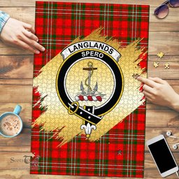 Scottish Langlands Clan Tartan Puzzle - Gold Style Scottish Plaid Tartan Plaid