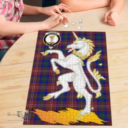 Scottish Chisholm Hunting Modern Clan Tartan Puzzle - Unicorn Style Scottish Plaid Tartan Plaid