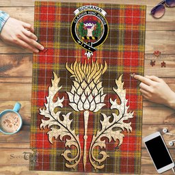 Scottish Buchanan Old Set Weathered Clan Tartan Puzzle - Thistle Gold Style Scottish Plaid Tartan Plaid
