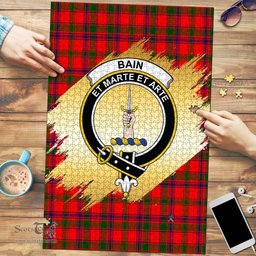 Scottish Bain Clan Tartan Puzzle - Gold Style Scottish Plaid Tartan Plaid