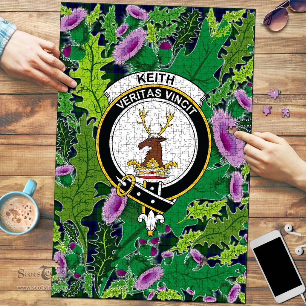 Scottish Keith Modern Clan Tartan Puzzle - Thistle Pattern Style Scottish Plaid Tartan Plaid