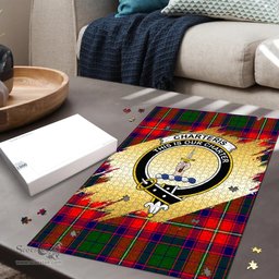 Scottish Charteris Clan Tartan Puzzle - Gold Style Scottish Plaid Tartan Plaid