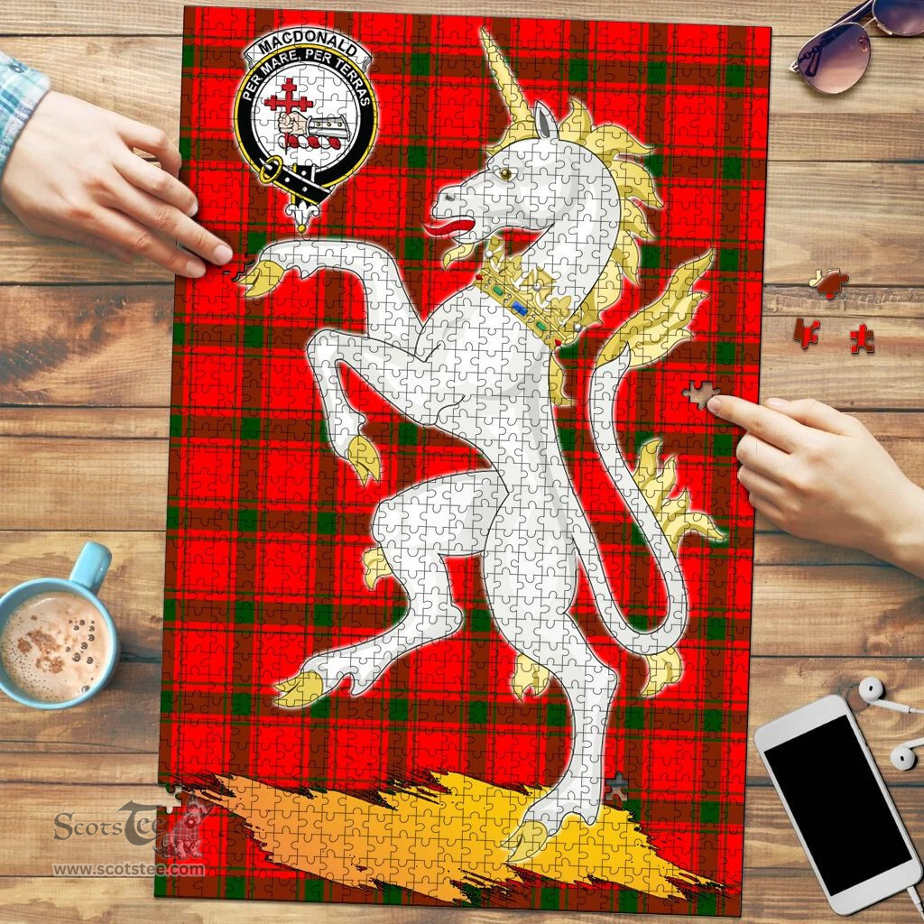 Scottish MacDonald of Sleat Clan Tartan Puzzle - Unicorn Style Scottish Plaid Tartan Plaid