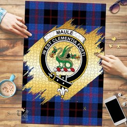 Scottish Maule Clan Tartan Puzzle - Gold Style Scottish Plaid Tartan Plaid