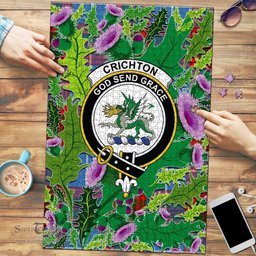 Scottish Crichton Clan Tartan Puzzle - Thistle Pattern Style Scottish Plaid Tartan Plaid