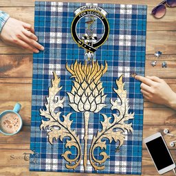 Scottish Roberton Clan Tartan Puzzle - Thistle Gold Style Scottish Plaid Tartan Plaid