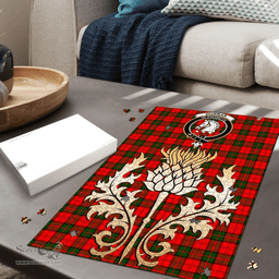 Scottish Dunbar Modern Clan Tartan Puzzle - Thistle Gold Style Scottish Plaid Tartan Plaid