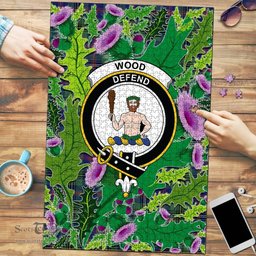 Scottish Wood Modern Clan Tartan Puzzle - Thistle Pattern Style Scottish Plaid Tartan Plaid