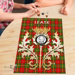 Scottish Leask Clan Tartan Puzzle - Thistle Scotland Style Scottish Plaid Tartan Plaid