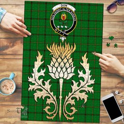 Scottish Don Clan Tartan Puzzle - Thistle Gold Style Scottish Plaid Tartan Plaid