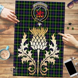 Scottish Farquharson Modern Clan Tartan Puzzle - Thistle Gold Style Scottish Plaid Tartan Plaid