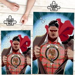 Scottish Munro Modern Clan Tartan Puzzle - Supper Hero Style Scottish Plaid Tartan Plaid