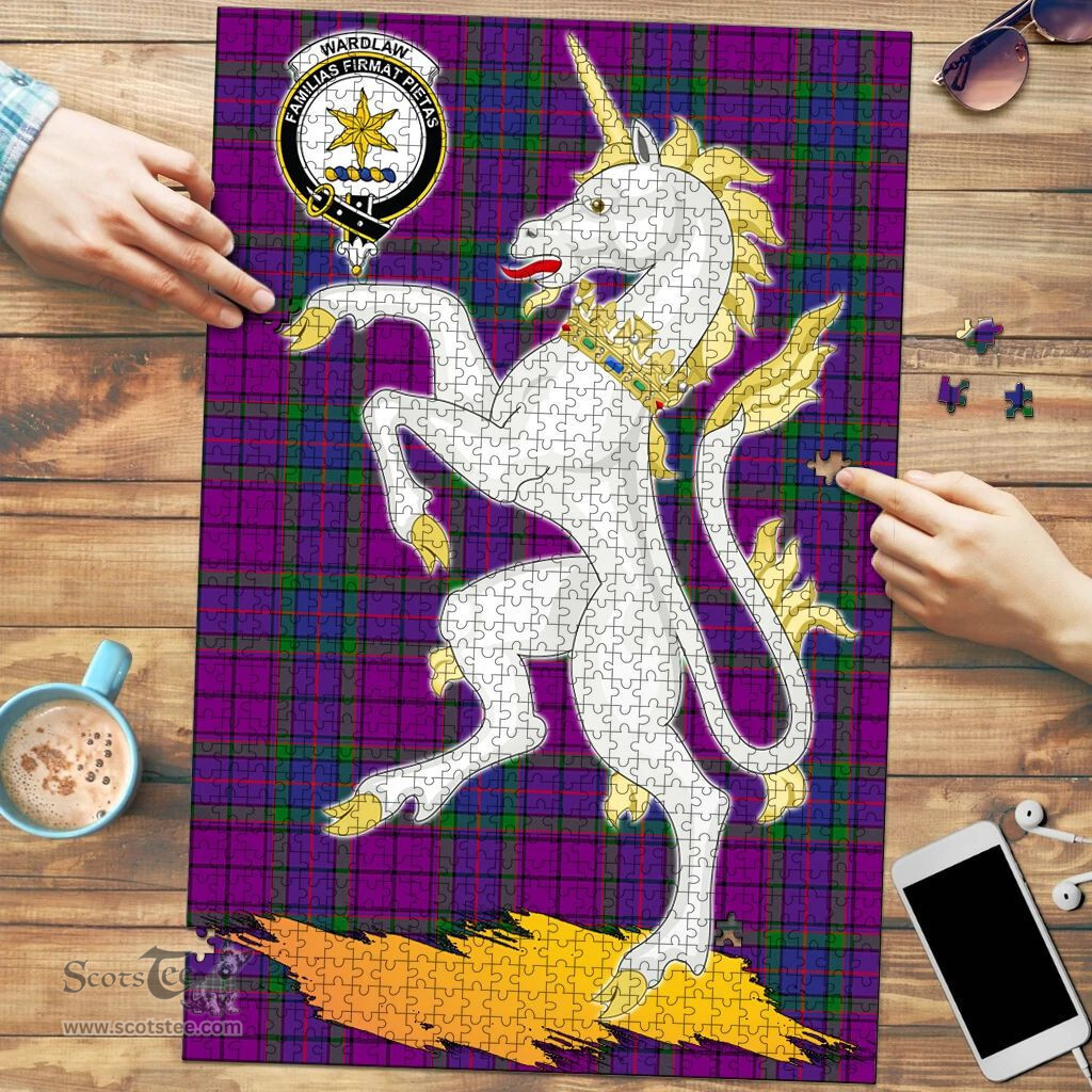 Scottish Wardlaw Modern Clan Tartan Puzzle - Unicorn Style Scottish Plaid Tartan Plaid
