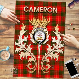 Scottish Cameron Modern Clan Tartan Puzzle - Thistle Scotland Style Scottish Plaid Tartan Plaid