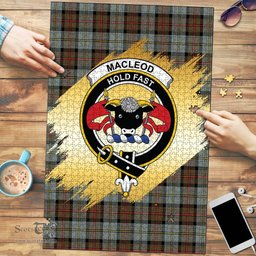 Scottish MacLeod of Harris Weathered Clan Tartan Puzzle - Gold Style Scottish Plaid Tartan Plaid
