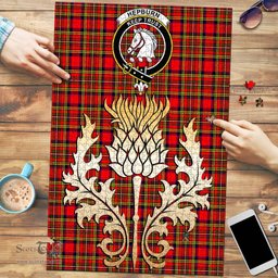 Scottish Hepburn Clan Tartan Puzzle - Thistle Gold Style Scottish Plaid Tartan Plaid