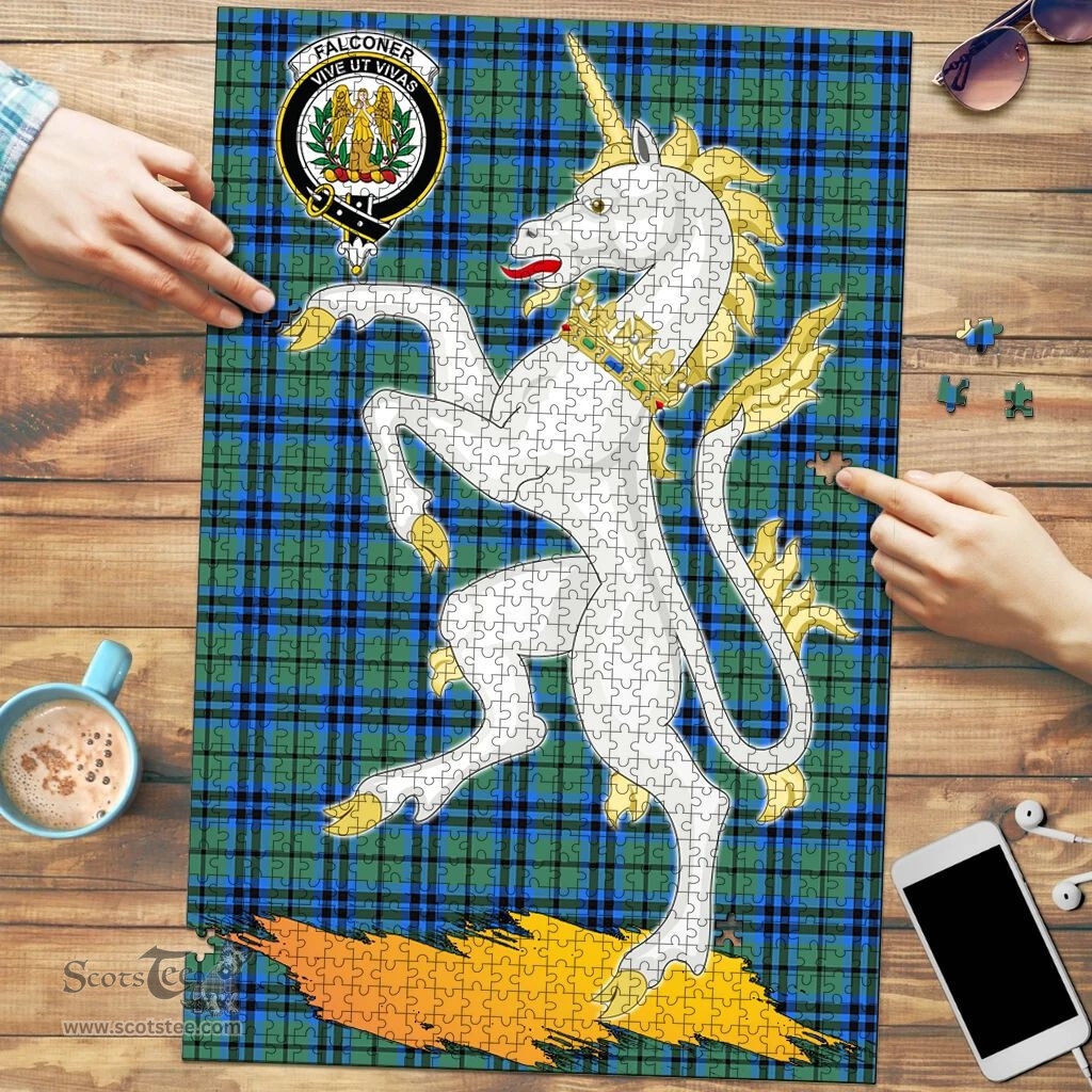 Scottish Falconer Clan Tartan Puzzle - Unicorn Style Scottish Plaid Tartan Plaid