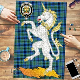 Scottish Falconer Clan Tartan Puzzle - Unicorn Style Scottish Plaid Tartan Plaid