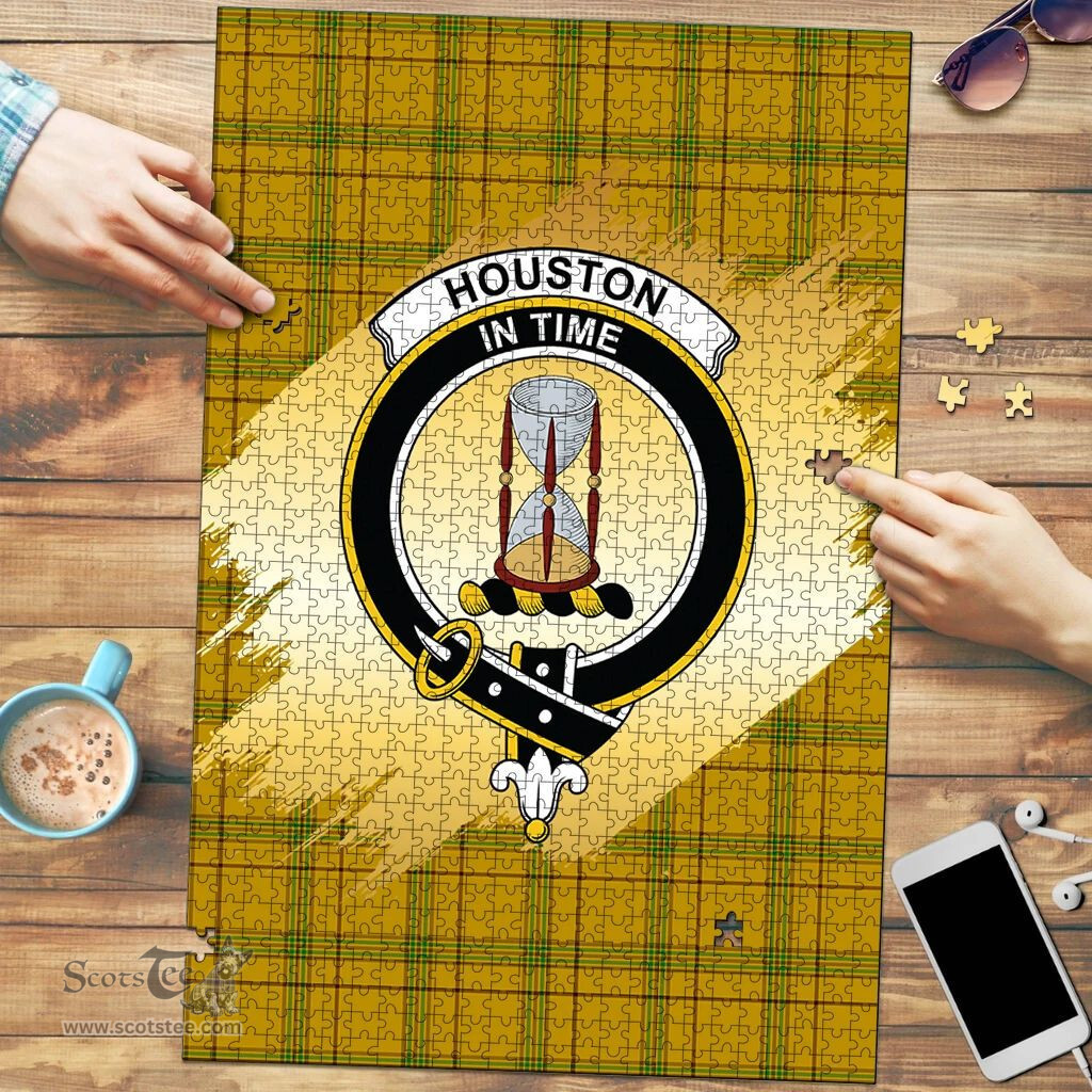 Scottish Houston Clan Tartan Puzzle - Gold Style Scottish Plaid Tartan Plaid