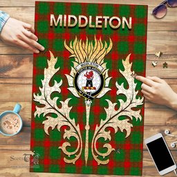 Scottish Middleton Modern Clan Tartan Puzzle - Thistle Scotland Style Scottish Plaid Tartan Plaid