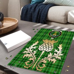 Scottish Galloway Clan Tartan Puzzle - Thistle Gold Style Scottish Plaid Tartan Plaid