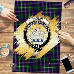 Scottish Inglis Modern Clan Tartan Puzzle - Gold Style Scottish Plaid Tartan Plaid