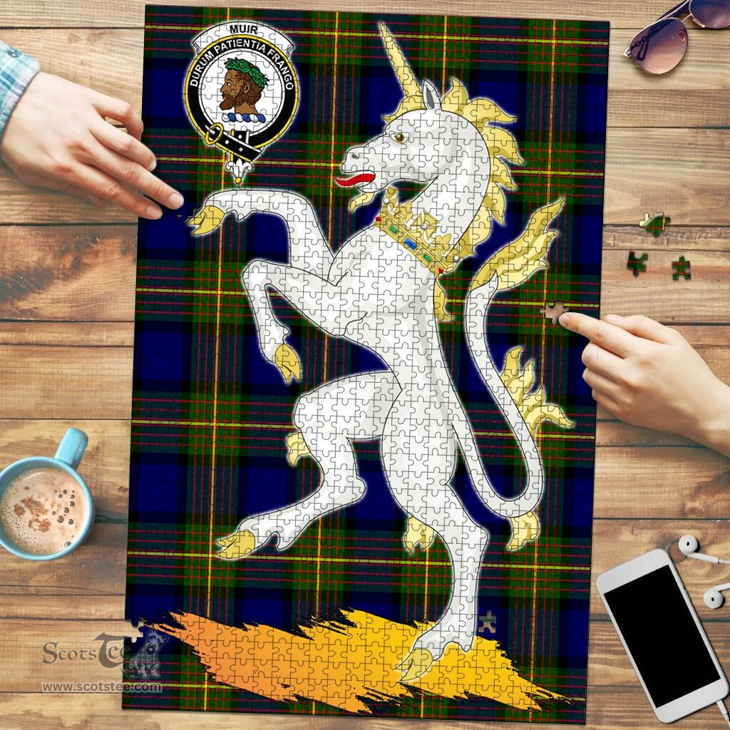 Scottish Muir Clan Tartan Puzzle - Unicorn Style Scottish Plaid Tartan Plaid
