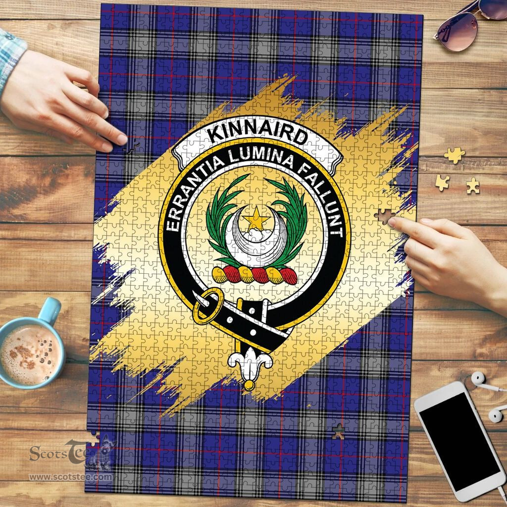 Scottish Kinnaird Clan Tartan Puzzle - Gold Style Scottish Plaid Tartan Plaid