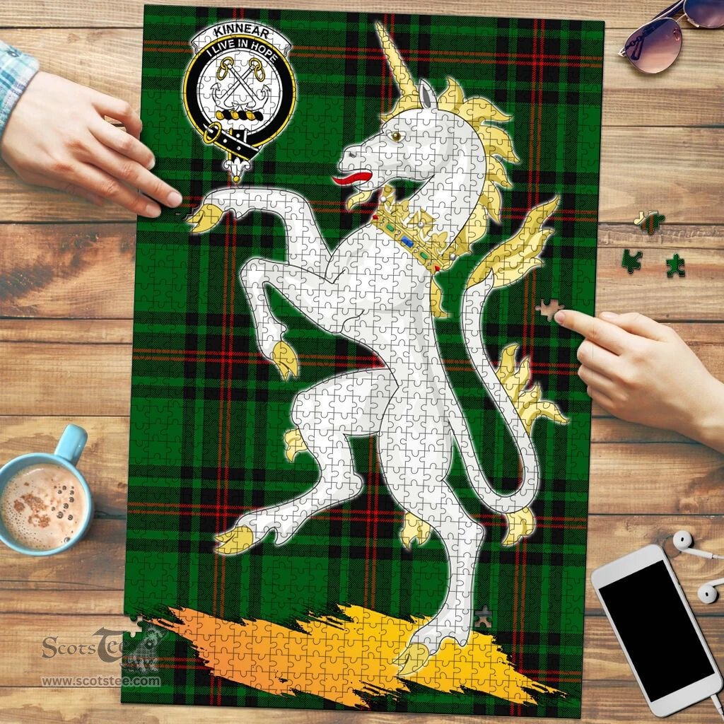 Scottish Kinnear Clan Tartan Puzzle - Unicorn Style Scottish Plaid Tartan Plaid