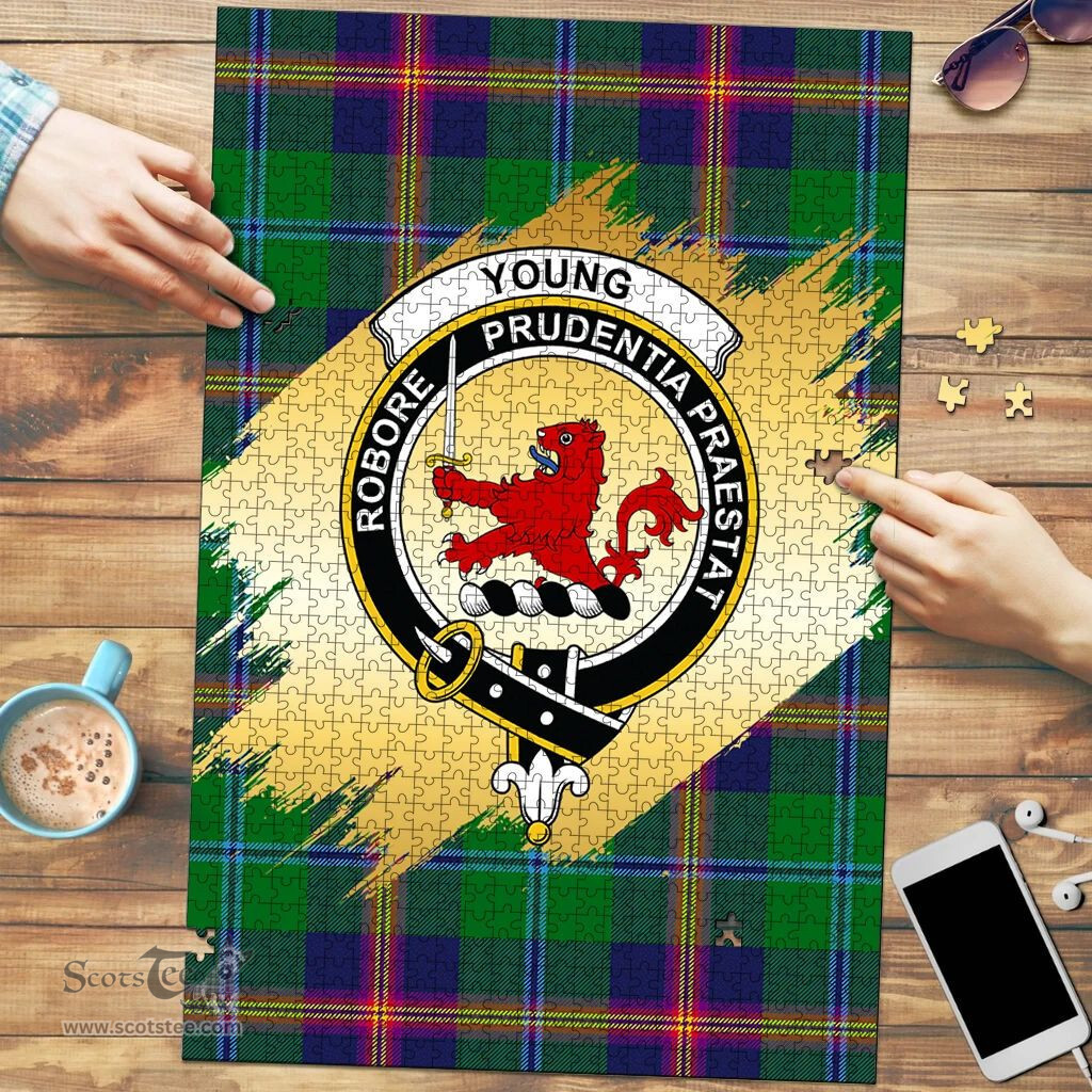 Scottish Young Modern Clan Tartan Puzzle - Gold Style Scottish Plaid Tartan Plaid