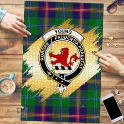 Scottish Young Modern Clan Tartan Puzzle - Gold Style Scottish Plaid Tartan Plaid