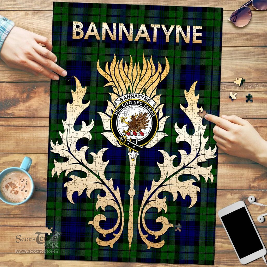 Scottish Bannatyne Clan Tartan Puzzle - Thistle Scotland Style Scottish Plaid Tartan Plaid