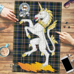 Scottish Scott Green Modern Clan Tartan Puzzle - Unicorn Style Scottish Plaid Tartan Plaid