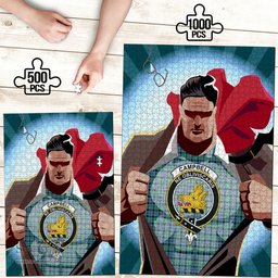Scottish Campbell of Cawdor Ancient Clan Tartan Puzzle - Supper Hero Style Scottish Plaid Tartan Plaid