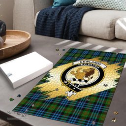 Scottish Newlands of Lauriston Clan Tartan Puzzle - Gold Style Scottish Plaid Tartan Plaid