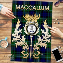 Scottish MacCallum Modern Clan Tartan Puzzle - Thistle Scotland Style Scottish Plaid Tartan Plaid