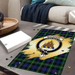 Scottish MacKenzie Modern Clan Tartan Puzzle - Gold Style Scottish Plaid Tartan Plaid