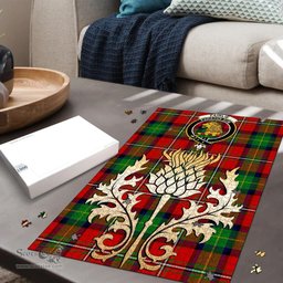 Scottish Fairlie Modern Clan Tartan Puzzle - Thistle Gold Style Scottish Plaid Tartan Plaid