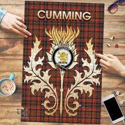 Scottish Cumming Hunting Weathered Clan Tartan Puzzle - Thistle Scotland Style Scottish Plaid Tartan Plaid