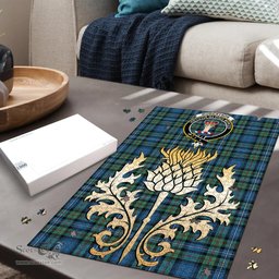 Scottish Robertson Hunting Ancient Clan Tartan Puzzle - Thistle Gold Style Scottish Plaid Tartan Plaid