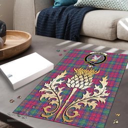 Scottish Lindsay Ancient Clan Tartan Puzzle - Thistle Gold Style Scottish Plaid Tartan Plaid