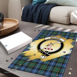 Scottish MacRae Hunting Ancient Clan Tartan Puzzle - Gold Style Scottish Plaid Tartan Plaid