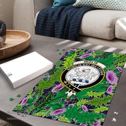 Scottish Inglis Modern Clan Tartan Puzzle - Thistle Pattern Style Scottish Plaid Tartan Plaid