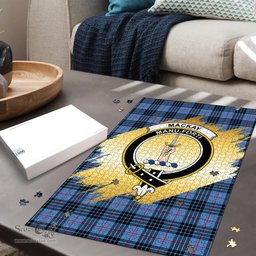 Scottish MacKay Blue Clan Tartan Puzzle - Gold Style Scottish Plaid Tartan Plaid