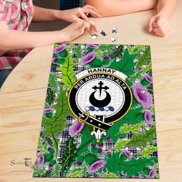 Scottish Hannay Modern Clan Tartan Puzzle - Thistle Pattern Style Scottish Plaid Tartan Plaid