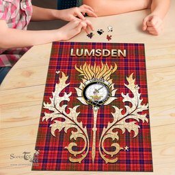 Scottish Lumsden Modern Clan Tartan Puzzle - Thistle Scotland Style Scottish Plaid Tartan Plaid
