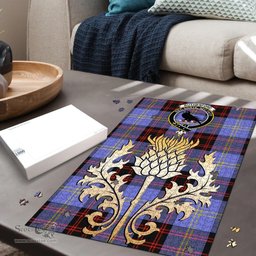 Scottish Rutherford Clan Tartan Puzzle - Thistle Gold Style Scottish Plaid Tartan Plaid