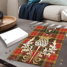 Scottish Buchanan Old Set Weathered Clan Tartan Puzzle - Thistle Gold Style Scottish Plaid Tartan Plaid