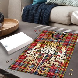 Scottish Ogilvie of Airlie Ancient Clan Tartan Puzzle - Thistle Gold Style Scottish Plaid Tartan Plaid